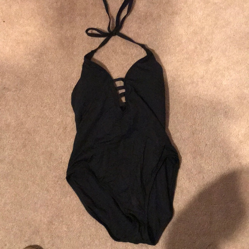 Black one piece bathing suit